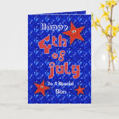 4 juli Stars for Son Kaart (Gele Bloem)