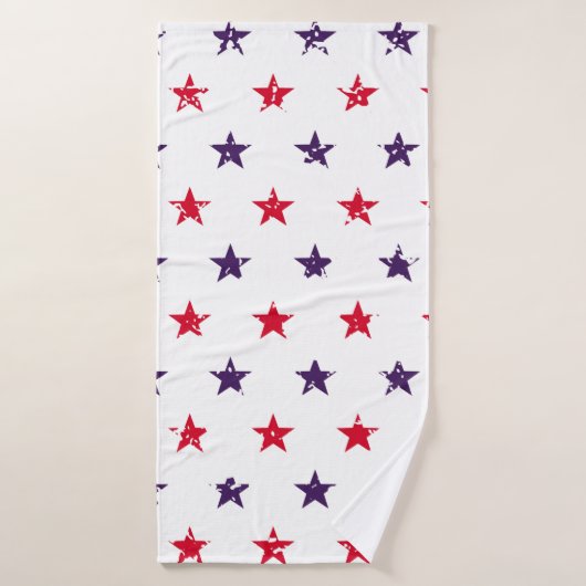 4 juli Stars Grunge Abstract naadloos patroon Badhanddoek (Badhanddoek)