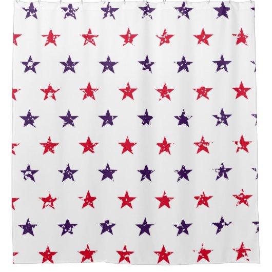 4 juli Stars Grunge Abstract naadloos patroon Douchegordijn (Voorkant)
