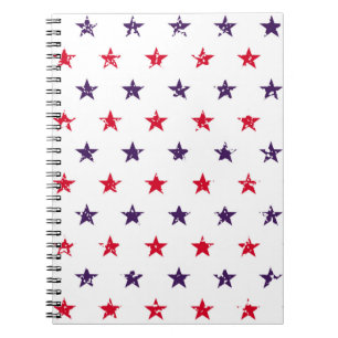 4 juli Stars Grunge Abstract naadloos patroon Notitieboek