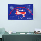 4 juli Stars-Stripes America Birthday Verenigde St Spandoek (Beurs)