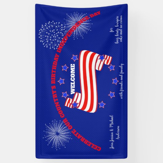4 juli Stars-Stripes America Birthday Verenigde St Spandoek (Verticaal)