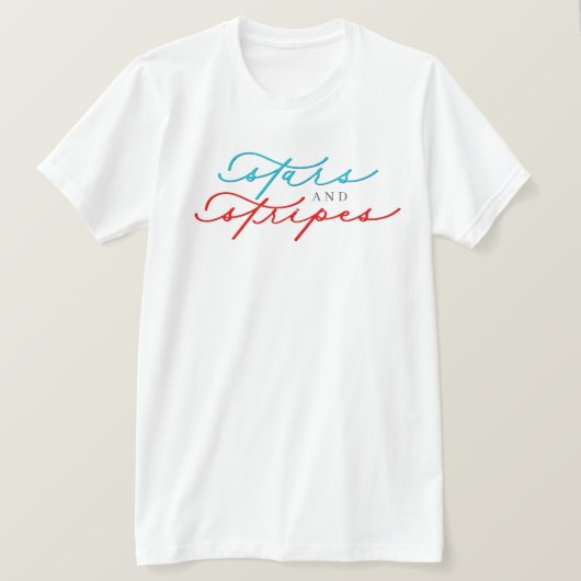 4 juli Stars & Stripes Cute Script T-shirt (Design voorkant)