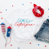 4 juli Stars & Stripes Cute Script T-shirt