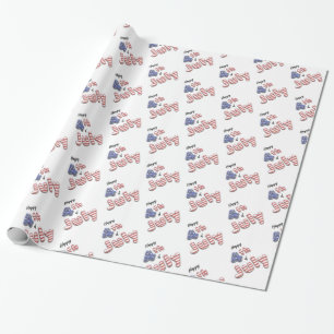 4 juli Stars Stripes Folie Balloons Cadeaupapier
