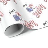 4 juli Stars Stripes Folie Balloons Cadeaupapier (Rol Hoek)
