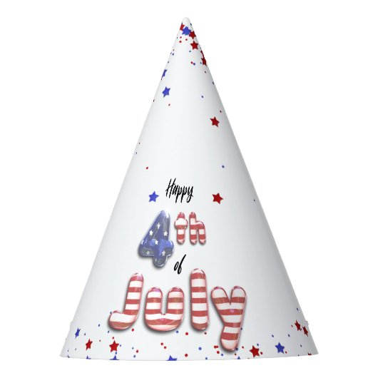 4 juli Stars Stripes Folie Balloons Feesthoedjes (Voorkant)