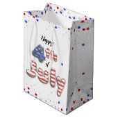 4 juli Stars Stripes Folie Balloons Medium Cadeauzakje (Voorkant Gekanteld)