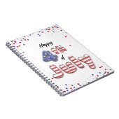 4 juli Stars Stripes Folie Balloons Notitieboek (Rechterzijde)