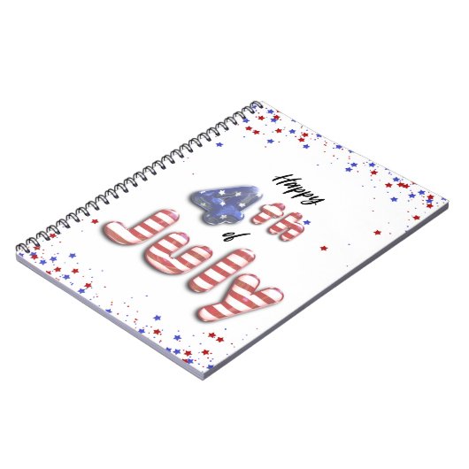 4 juli Stars Stripes Folie Balloons Notitieboek (Linkerzijde)