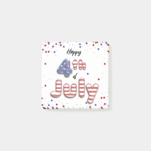 4 juli Stars Stripes Folie Balloons Post-it® Notes (Voorkant)
