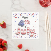 4 juli Stars Stripes Folie Balloons Servet (Insitu)