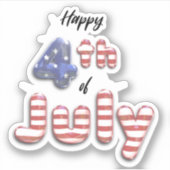 4 juli Stars Stripes Folie Balloons Sticker (Voorkant)