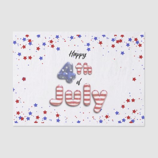 4 juli Stars Stripes Folie Balloons Tissuepapier (Voorkant)