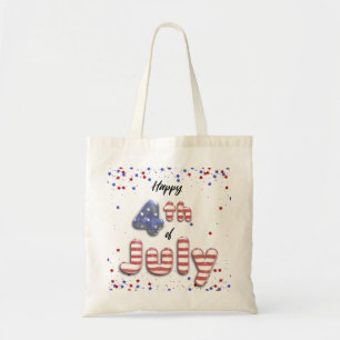 4 juli Stars Stripes Folie Balloons Tote Bag