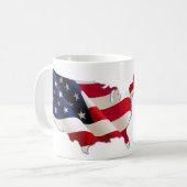 4 juli, Stars & Stripes Map of US, Mok (Voorkant links)