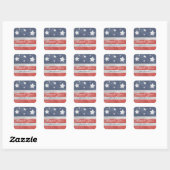 4 juli: Stars & Stripes USA Party Favor Sticker (Vel)