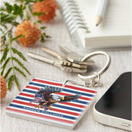 4 juli Steenarend Patriottische Kleuren Vlag van d Sleutelhanger