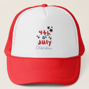 4 juli sterren BBQ  feest handlettering Trucker Pet