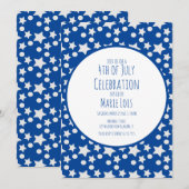 4 juli sterren en stippen blauw grijs kaart (Voorkant / Achterkant)