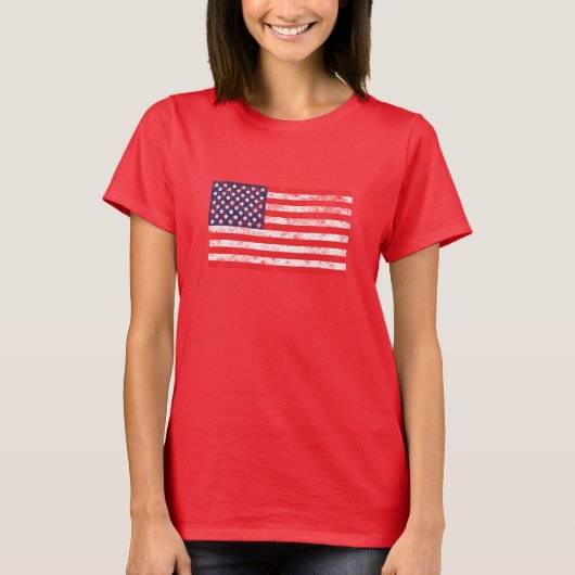 4 juli sterren en strepen Amerikaanse vlag Vrouwen T-shirt (Voorkant)