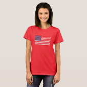 4 juli sterren en strepen Amerikaanse vlag Vrouwen T-shirt (Voorkant volledig)