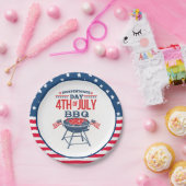 4 juli Sterren en Strepen BBQ Papieren Bordje (Feest)