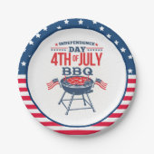4 juli Sterren en Strepen BBQ Papieren Bordje (Voorkant)