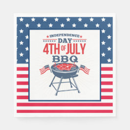 4 juli Sterren en Strepen BBQ Servet