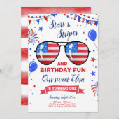 4 juli Sterren en Strepen Firecracker Verjaardag Kaart (Voorkant / Achterkant)