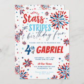 4 juli Sterren en Strepen Forth verjaardag Kaart (Voorkant / Achterkant)