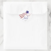 4 juli sterren en strepen ronde sticker (Tas)