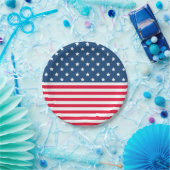 4 juli Sterren en strepen Rood Wit en Blauw Papieren Bordje (Feest)