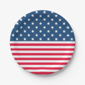 4 juli Sterren en strepen Rood Wit en Blauw Papieren Bordje (Voorkant)