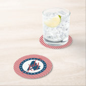 4 juli sterren en stripes ronde kartonnen onderzetter (Insitu)