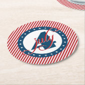 4 juli sterren en stripes ronde kartonnen onderzetter (Gebogen)