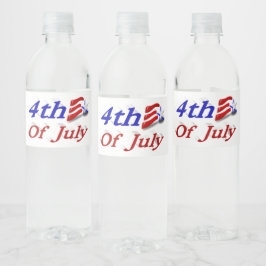 4 juli sterren en stripes waterfles etiket