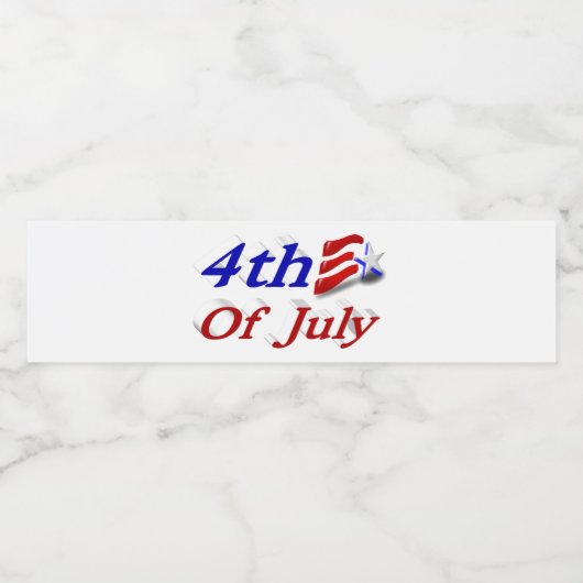 4 juli sterren en stripes waterfles etiket (Enkel label)