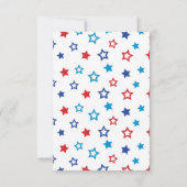 4 juli sterren en vlaggenuitnodiging kaart (Achterkant)
