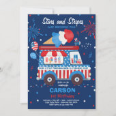 4 juli sterren stapes ijsklok op zaterdag kaart (Voorkant)