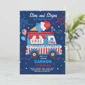 4 juli sterren stapes ijsklok op zaterdag kaart (Staand voorkant)