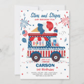 4 juli sterren stapes ijsklok op zaterdag kaart (Voorkant)