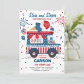 4 juli sterren stapes ijsklok op zaterdag kaart (Staand voorkant)