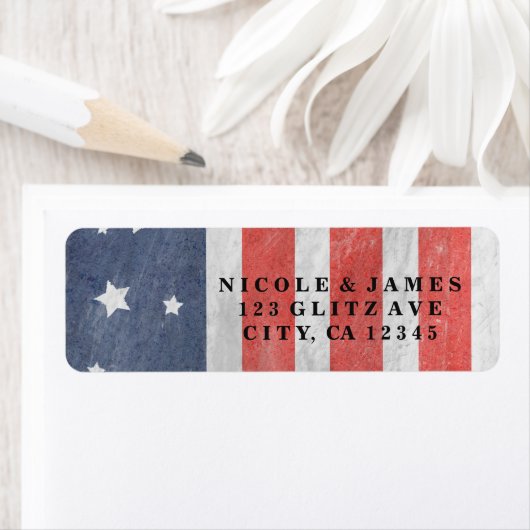 4 juli Sterren Strepen Rood Wit Blauw USA Labels (Insitu)