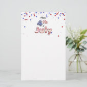 4 juli sterren Stripes Foil Balloons Briefpapier (Staand voorkant)
