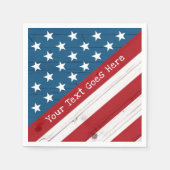 4 juli Sterren Stripes USA Vlag Rustiek Hout Servet (Voorkant)