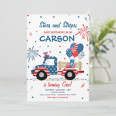 4 juli sterstaven en gestreken eendagskuid kaart (Staand voorkant)