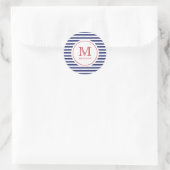 4 juli Sticker van de marinestapes-monogram (Tas)
