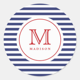 4 juli Sticker van de marinestapes-monogram