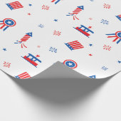 4 juli Stickers Patroon Cadeaupapier (Hoek)